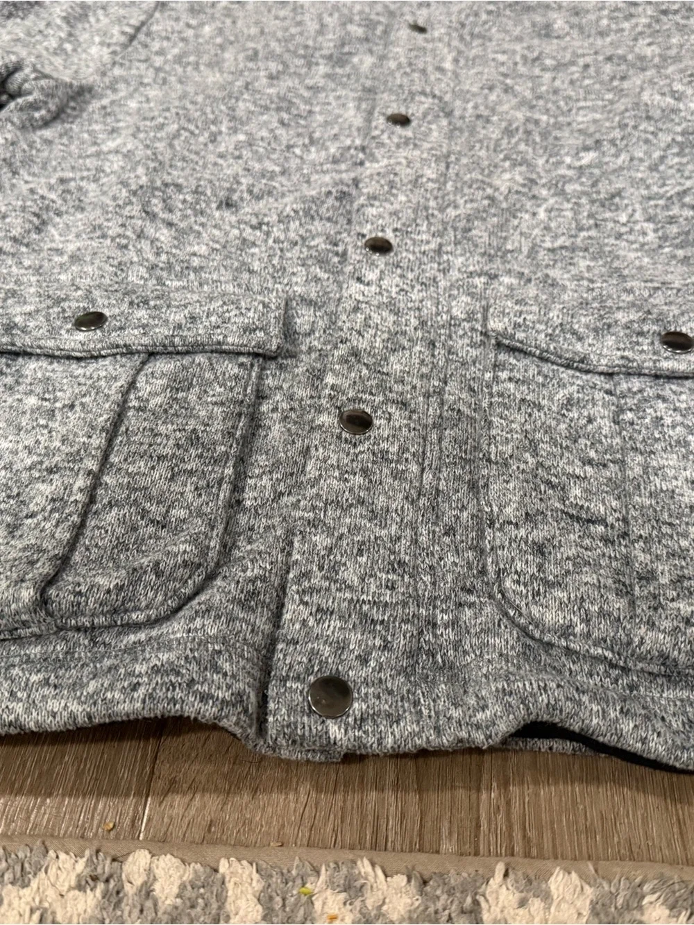 Banana Republic Heather Gray Knit Button-Up Jacket